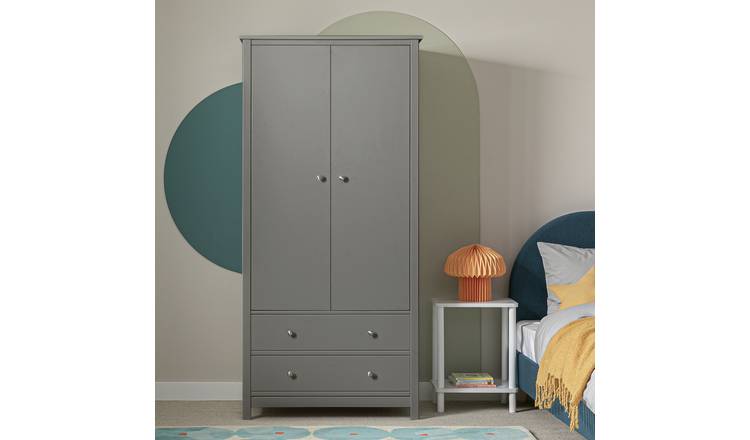 Habitat Brooklyn 2 Door 2 Drawer Wardrobe - Grey