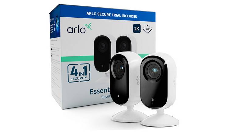 Arlo Essential 2K 4-in-1 Indoor Security Camera - Pack of 2