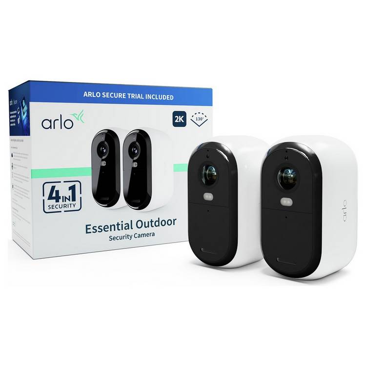 Arlo Essential 2K 4-in-1 Outdoor Security Camera - Pack of 2 0