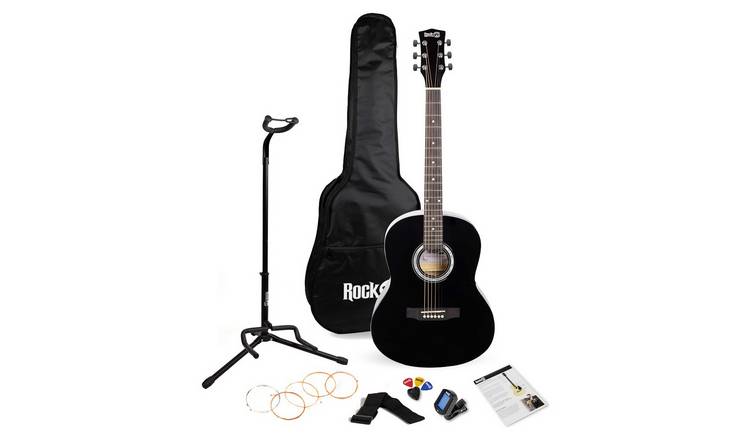 RockJam Full Size 4/4 Electro-Acoustic Guitar Pack - Black