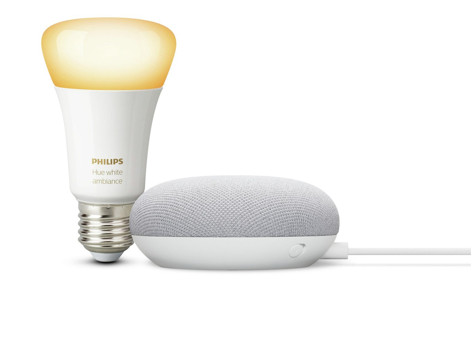 Google Nest Mini with Philips Hue B22 White Bulb Review