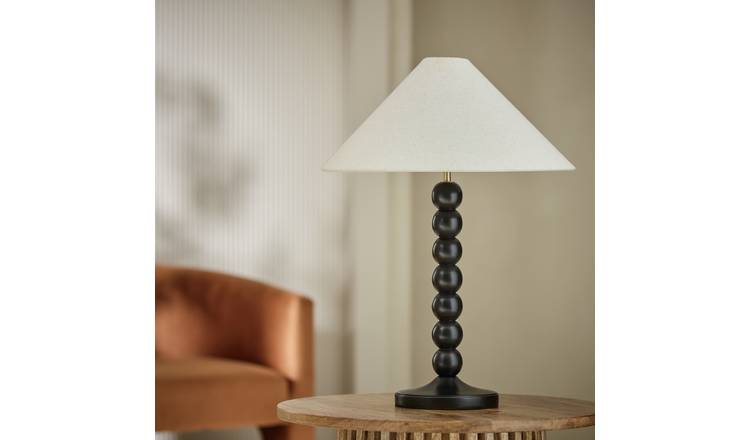 Habitat Bobbin Mango Wood Table Lamp Base Only - Black