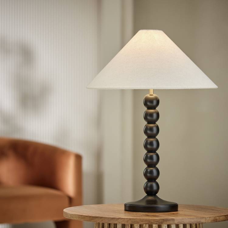 Habitat Bobbin Mango Wood Table Lamp Base Only - Black 0