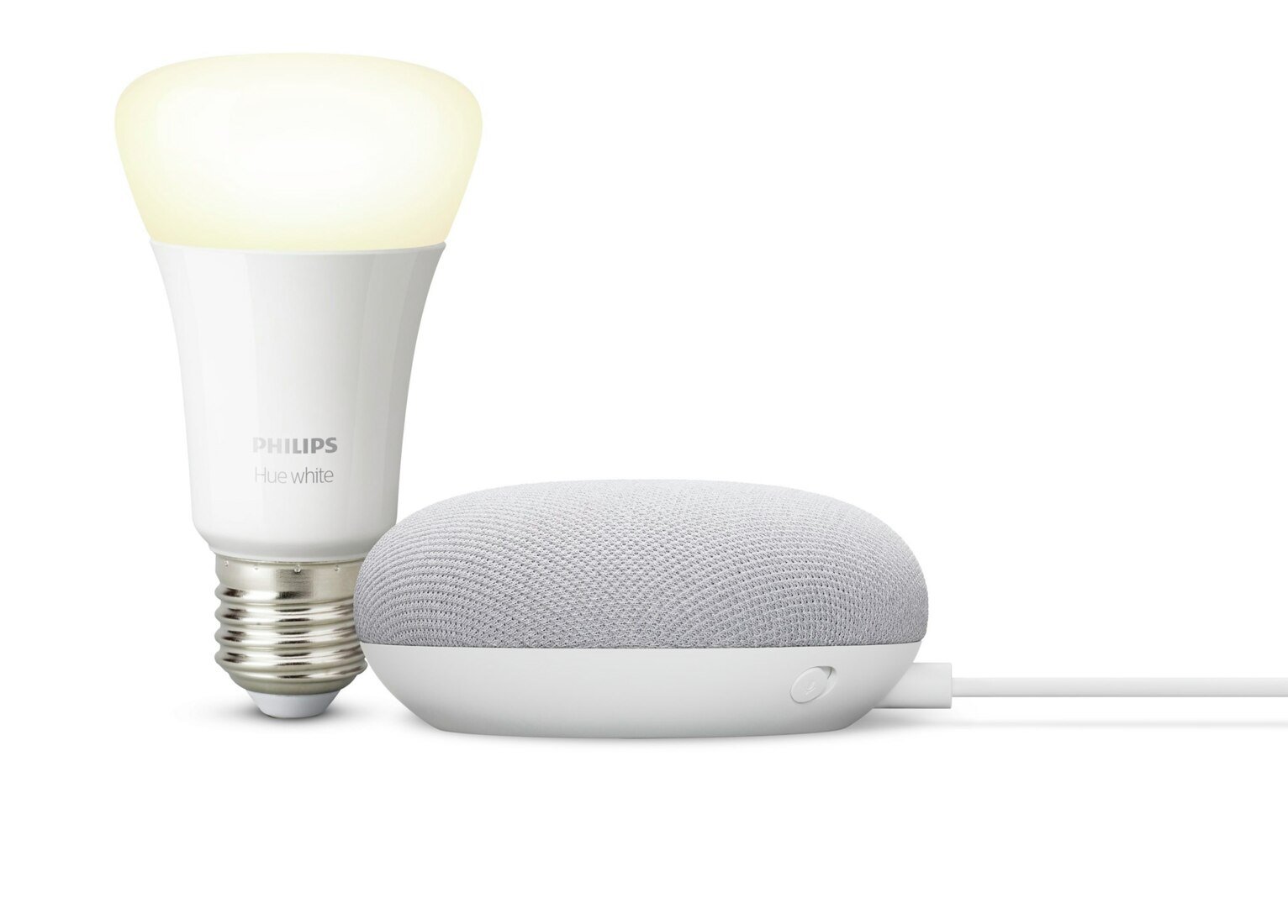 Google Nest Mini with Philips Hue E27 White Bulb Review