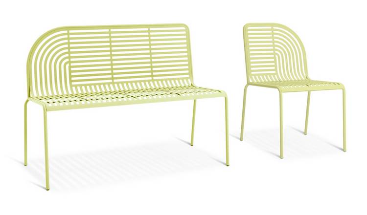 Habitat 60 Lucinda Metal Garden Bench & Chair - Yellow