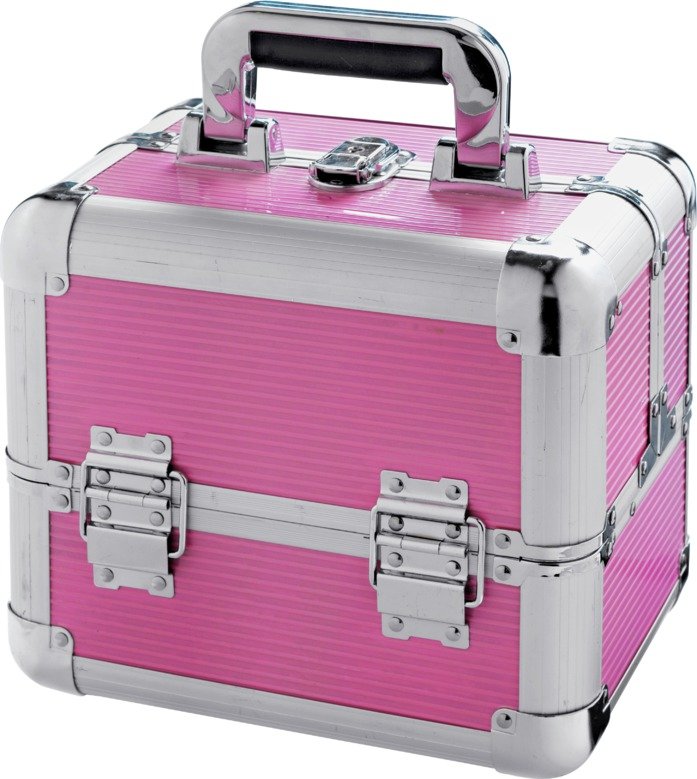 Medium Pink Aluminium Vanity Case