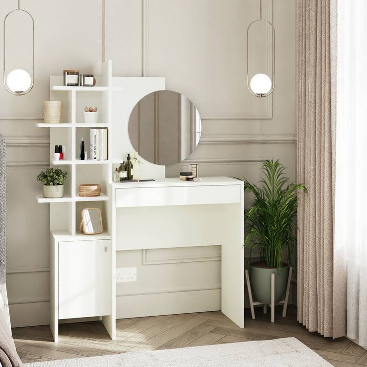 GFW Freyja 1 Drawer Dressing Table - White 0