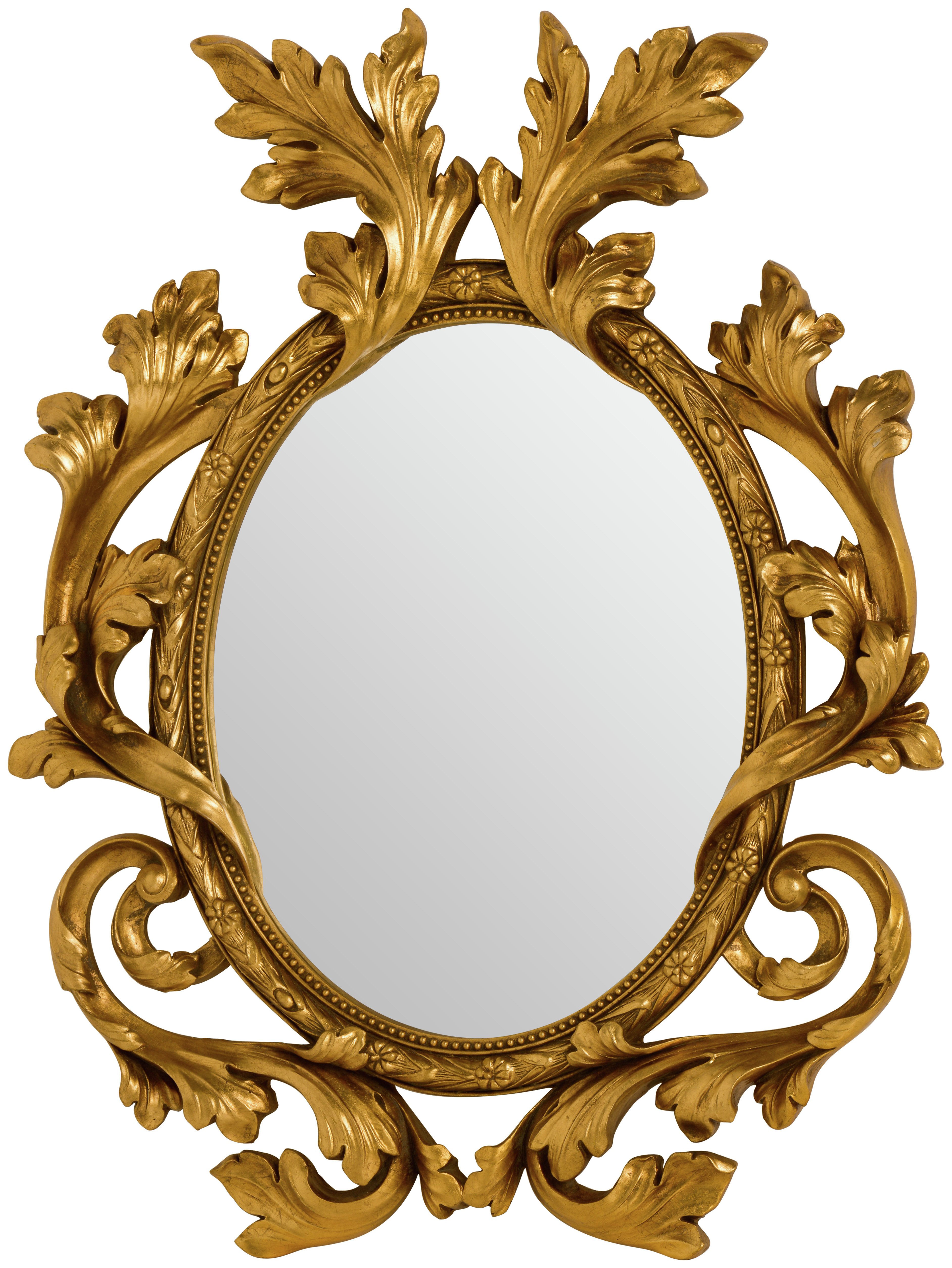 Premier Housewares Oval Antique Wall Mirror - Gold