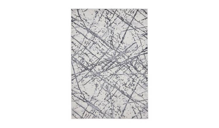 Mega Flooring Silver Modern Abstract Rug - 80 x 150cm