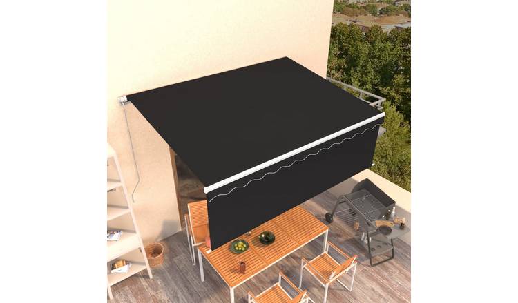 Walplus Manual Polyester Retractable - Anthracite - 400 x 300 cm - 400 x 120 cm