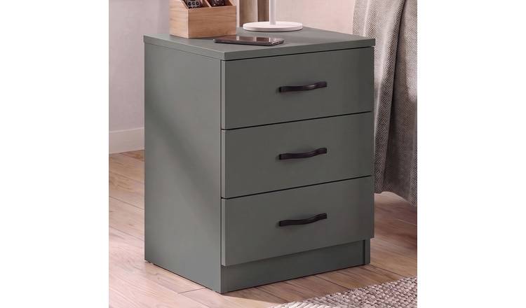 Vida Designs Riano 3 Drawer Bedside Chest - Green