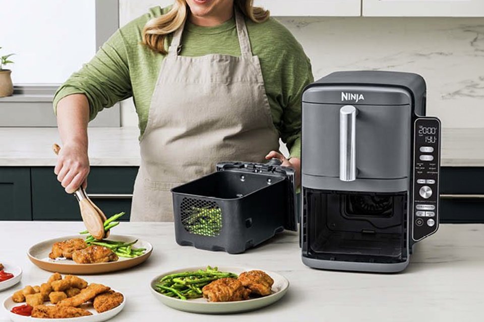 Ninja double stack XL SL400UK 9.5L air fryer in grey colour. 