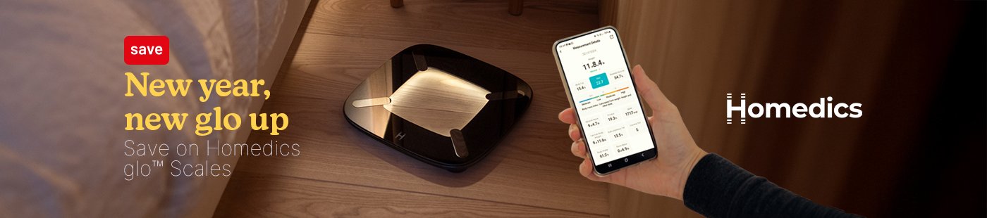 Homedics. New year, new glo up. Save on Homedics glo™ scales.