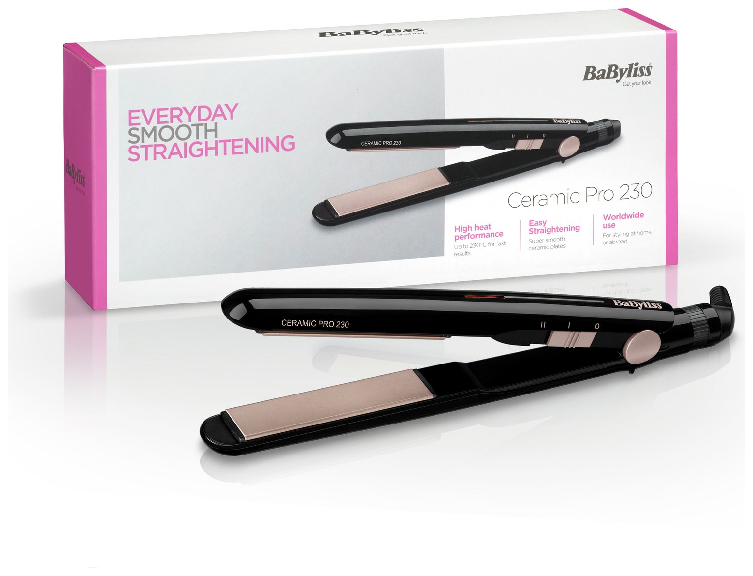 babyliss 2069u ceramic pro 230 hair straightener