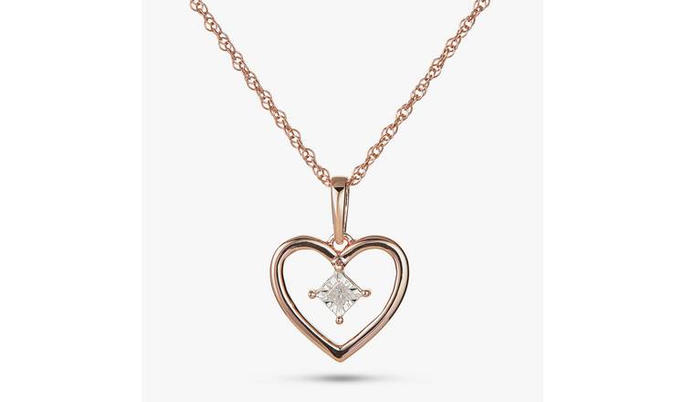 Revere Sterling Silver Diamond Heart Pendant Necklace