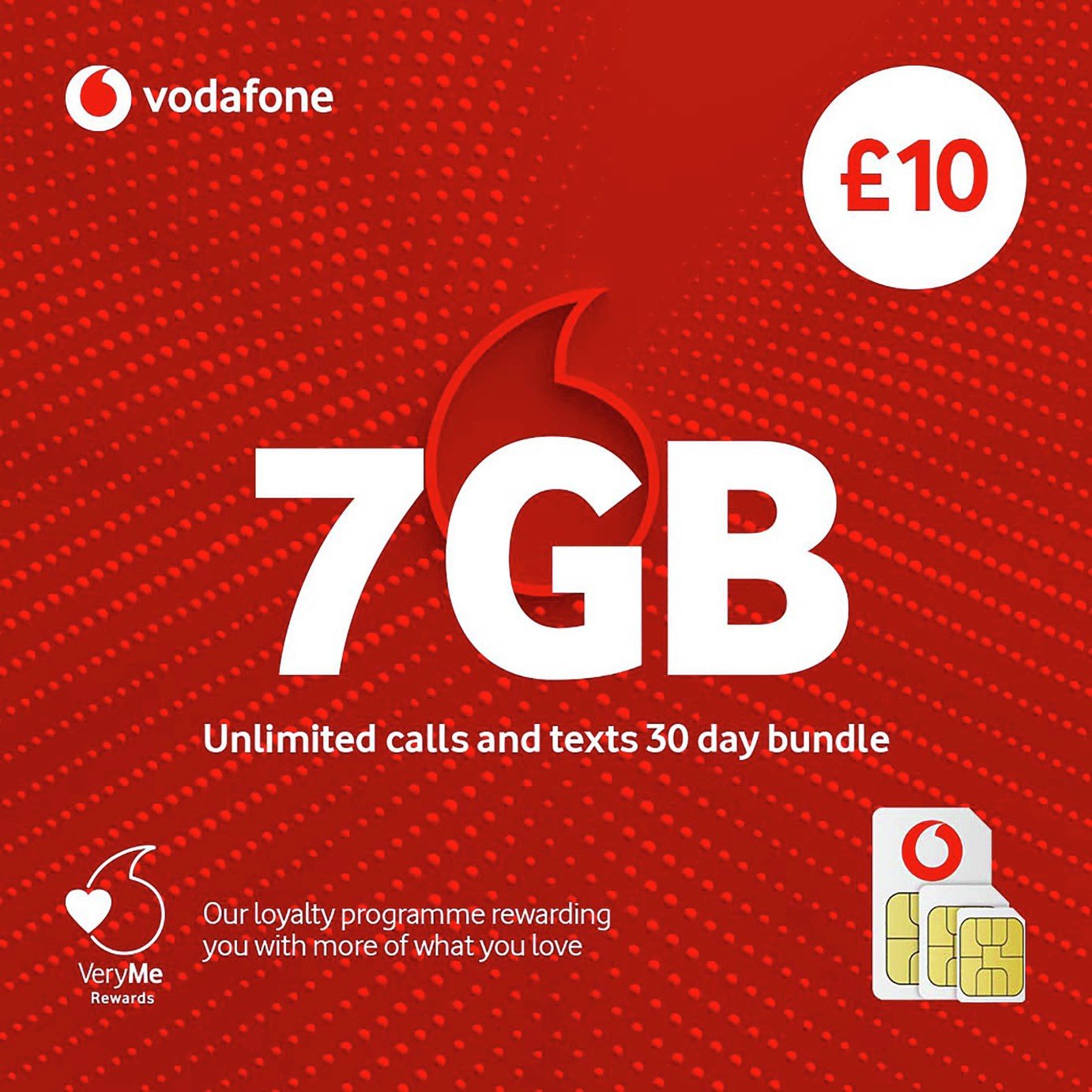 VODAFONE 21GB Pay As You Go SIM Card