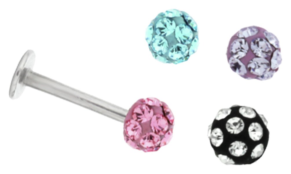 Link Up Stainless Steel Interchangeable Glitter Labret.