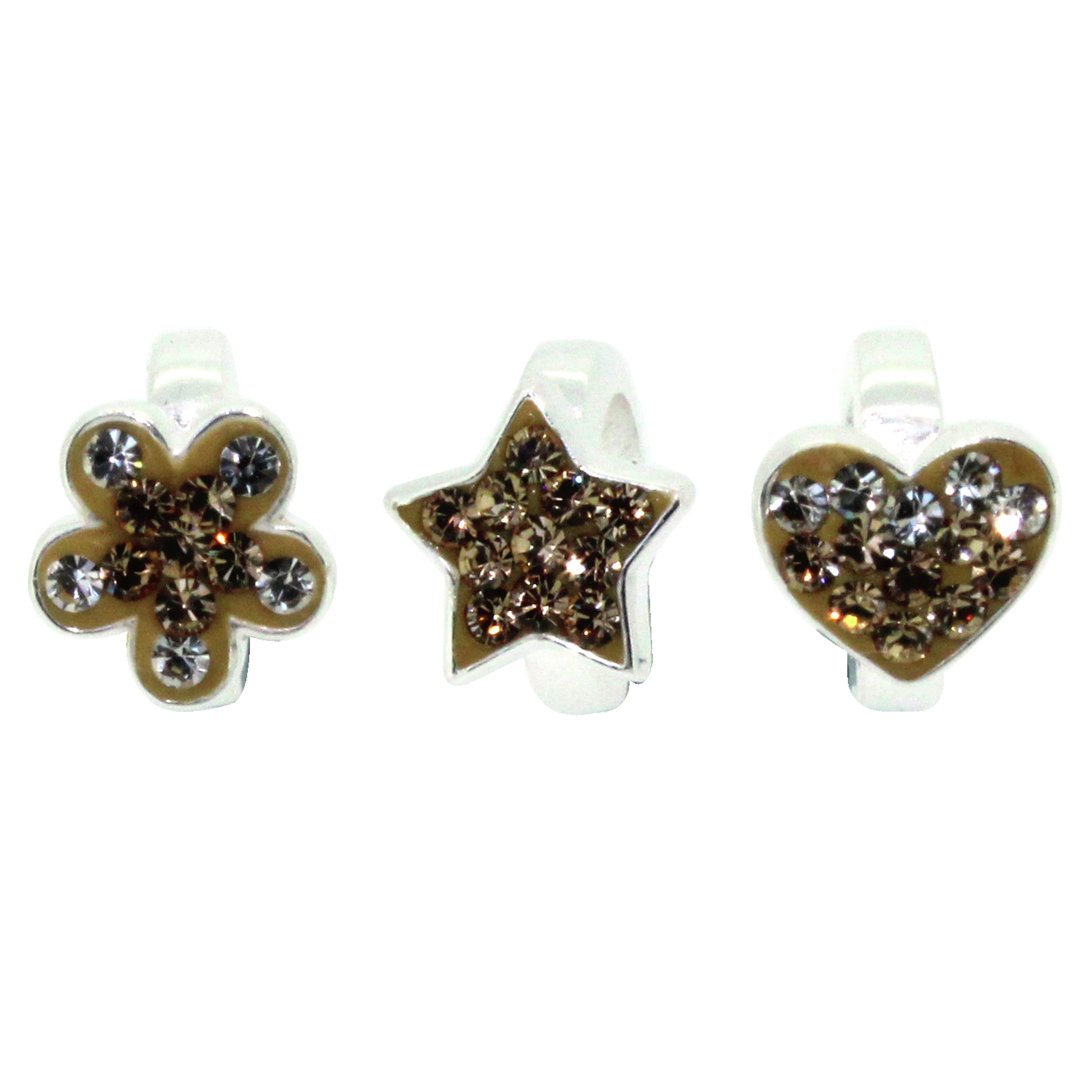 Link Up Sterling Silver Flower, Star and Heart Charms - 3.
