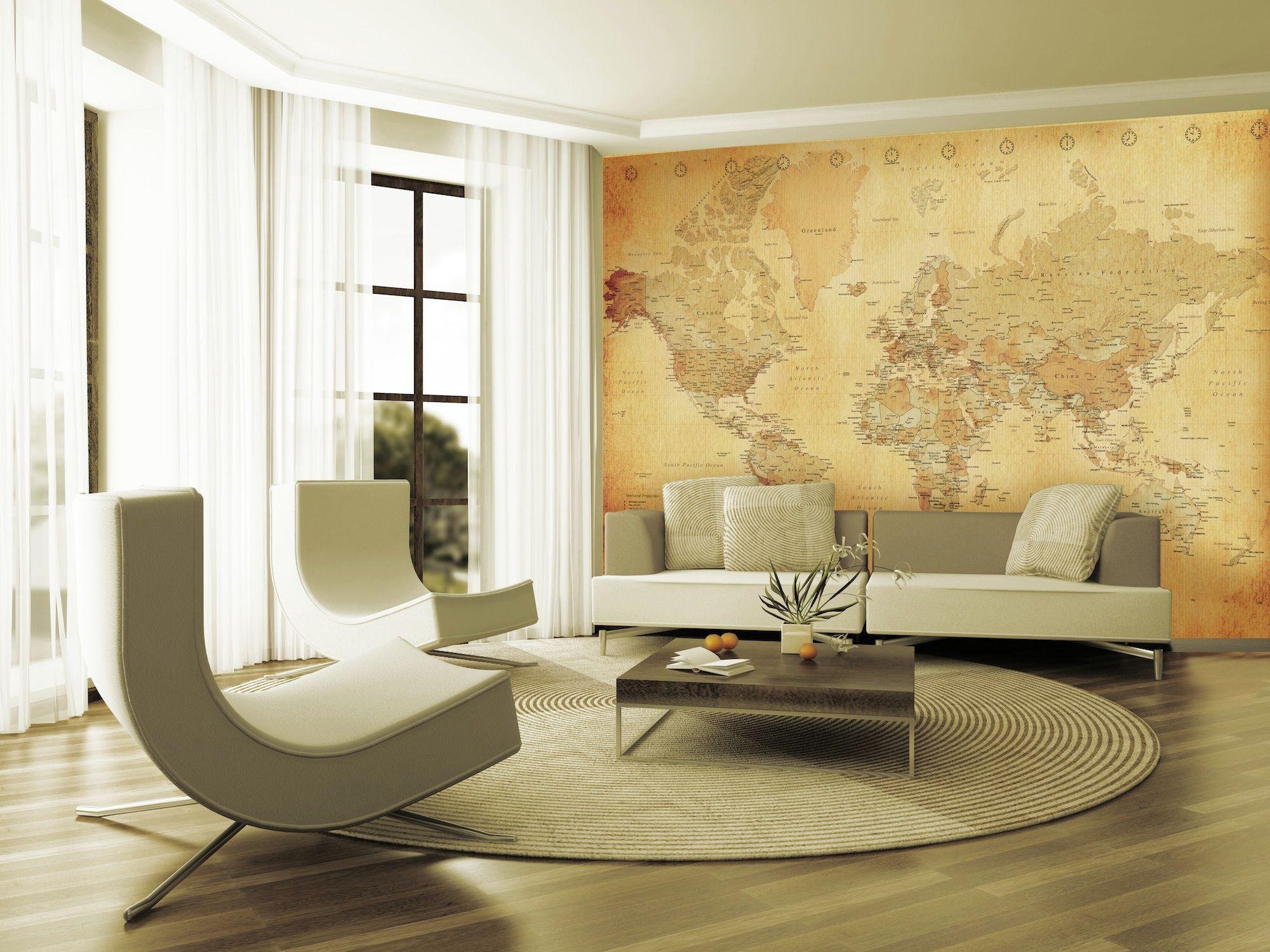 1Wall Vintage Map Wall Mural