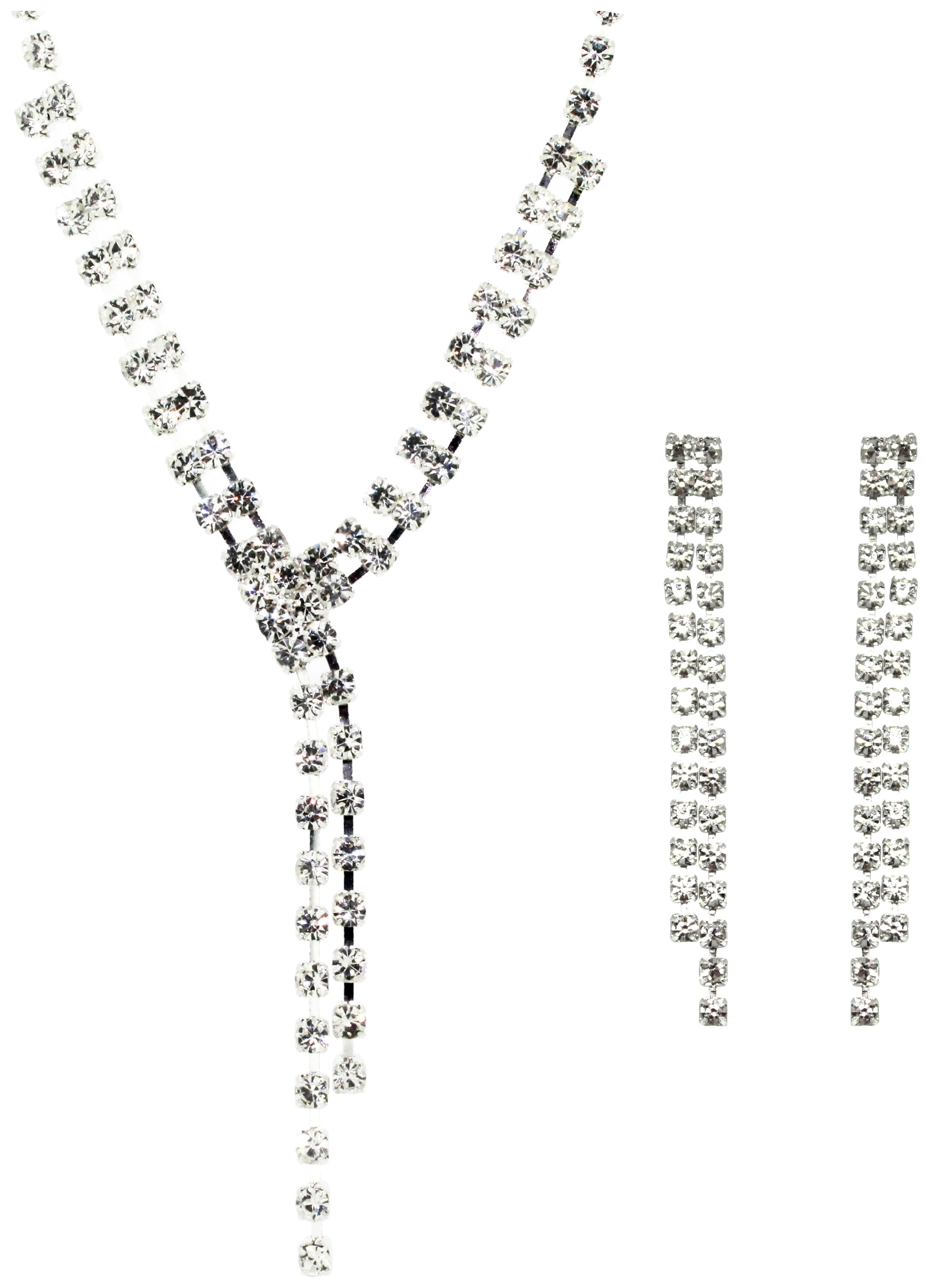 Link Up Diamante Necklace and Earrings Set.