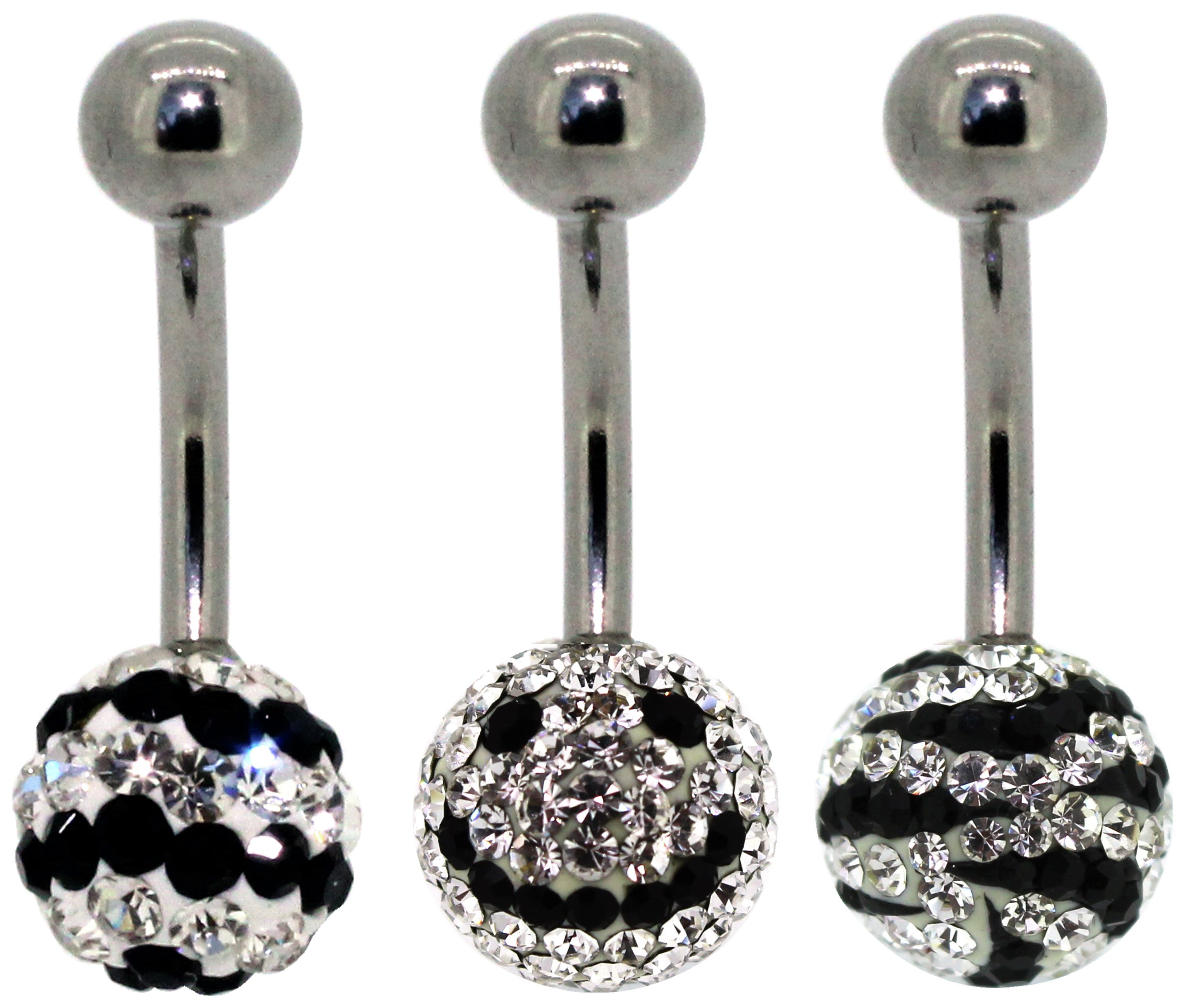 Link Up Stainless Steel Crystal Ball, Smiley Face Bars - 3.