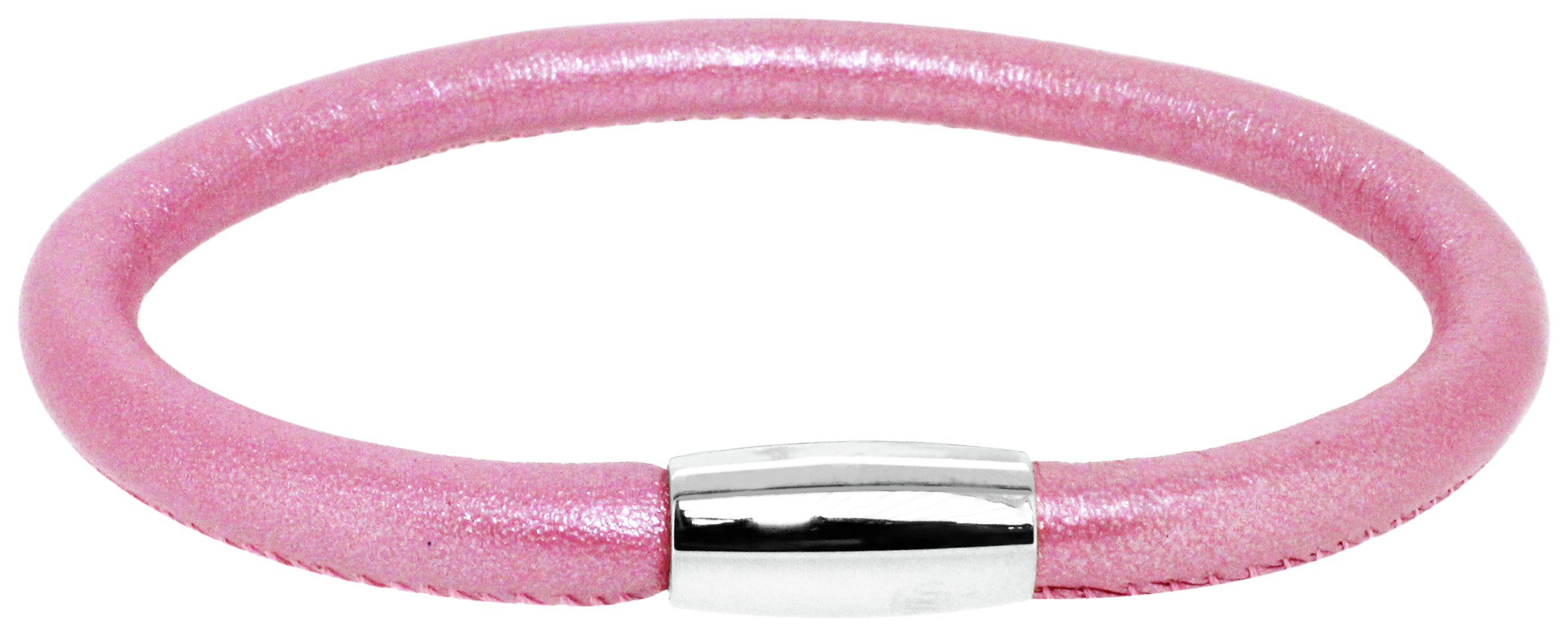 Link Up Single Row Light Pink Leather Cord Bracelet