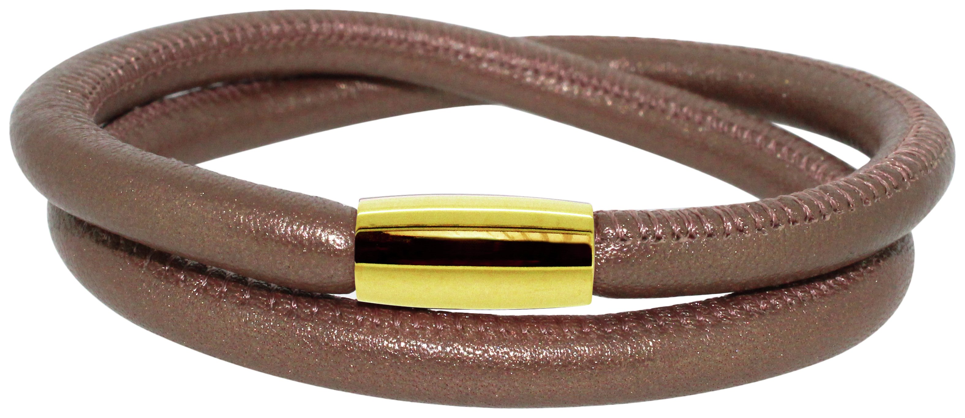 Link Up 2 Row Brown Leather Cord Bracelet.