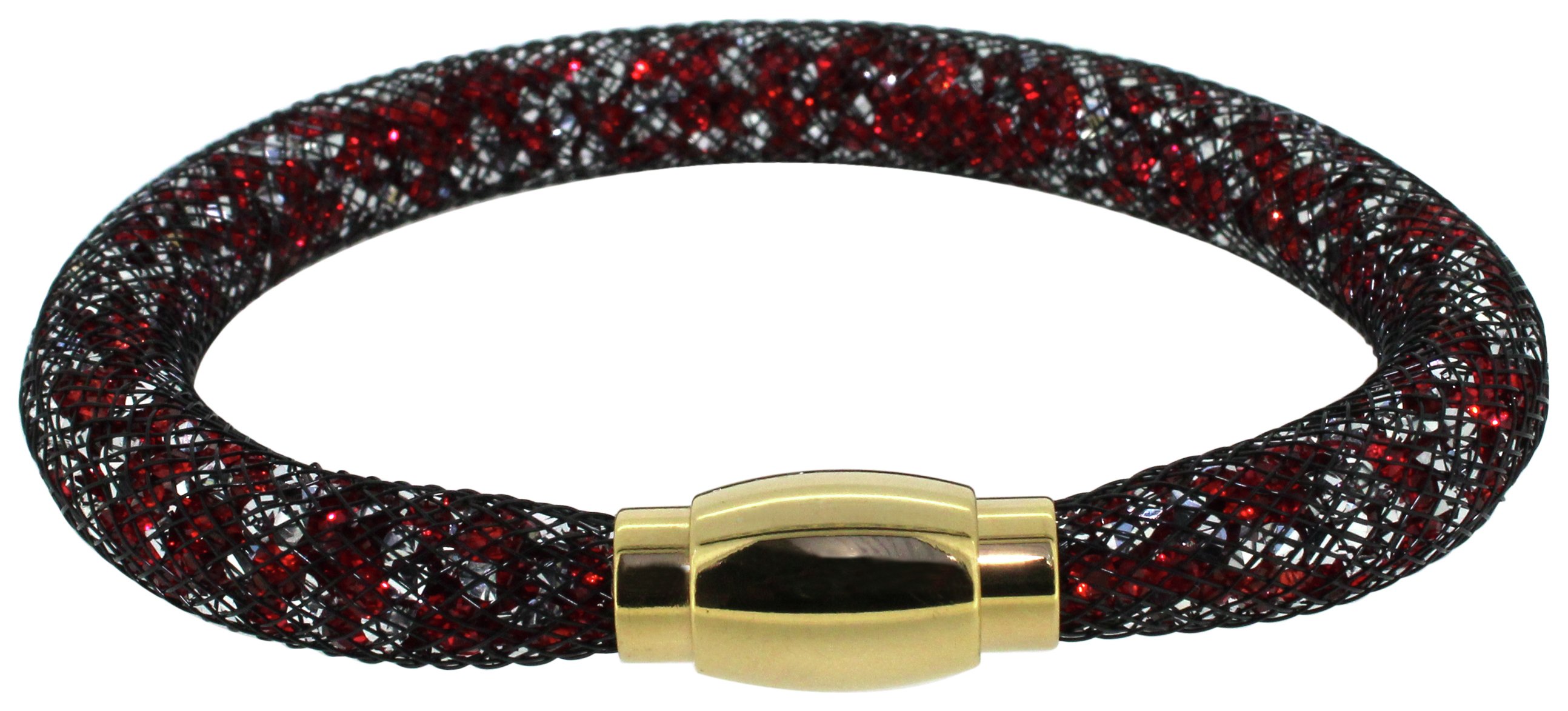 Link Up Single Row Black Net and Glitter Bracelet.