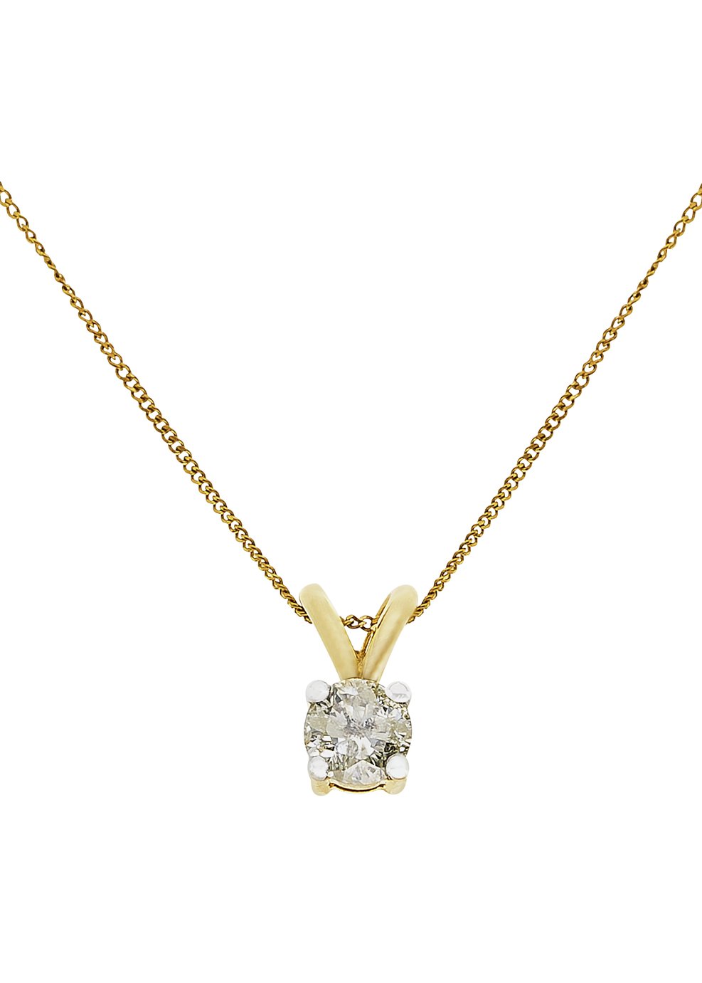 Revere 9ct Gold 0.25ct tw Diamond Pendant Necklace