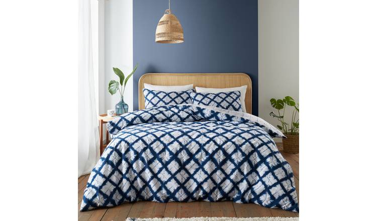 Catherine Lansfield Shibori Tie Dye Blue Bedding Set - King