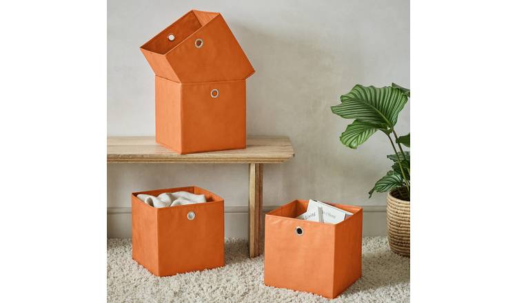 Argos Home Set of 4 Squares Plus Boxes - Orange