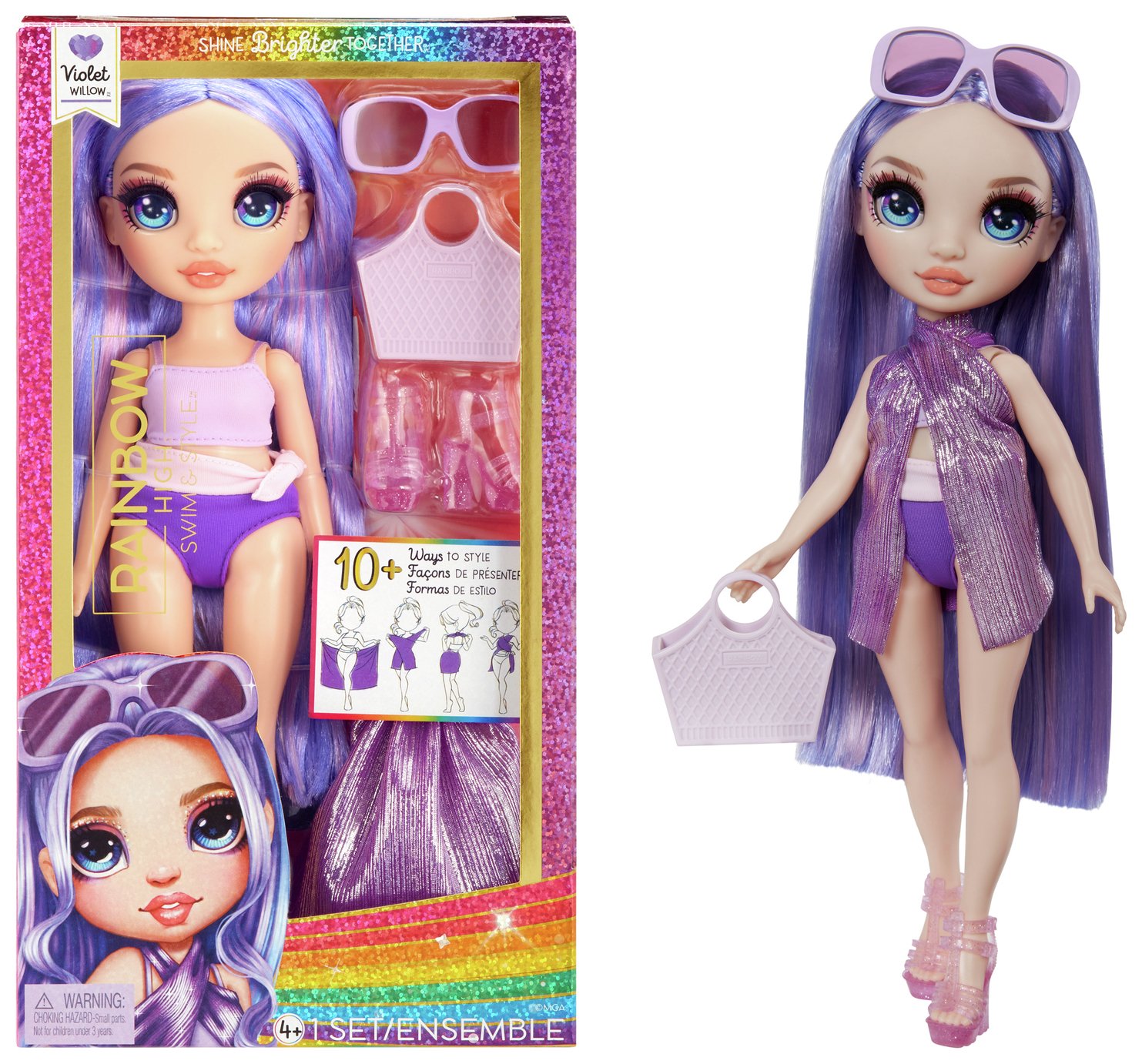 Rainbow High Swim & Style Doll - Violet (Purple) - 27cm