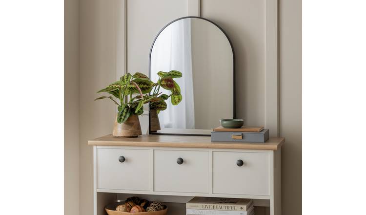 Habitat Black Arch Wall Mirror - 60x45cm