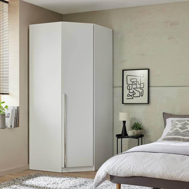 Habitat Munich Corner 1 Door Wardrobe - White 0