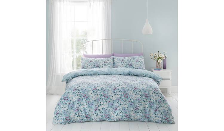 Catherine Lansfield Daisy Meadow Blue Bedding Set- King size