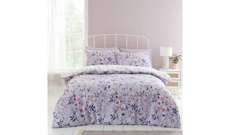 Buy Catherine Lansfield Isadora Floral Purple Bedding Set - King ...