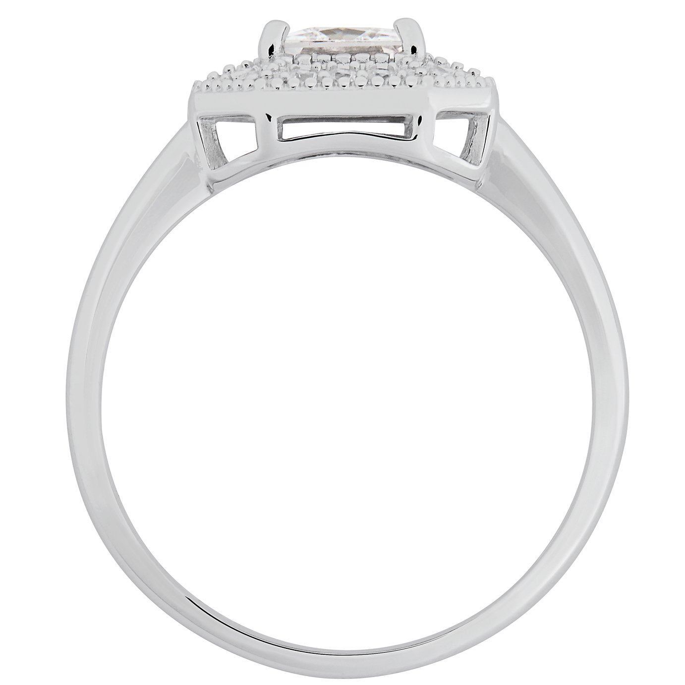 Revere Silver Vintage Square Cubic Zirconia Halo Ring Review