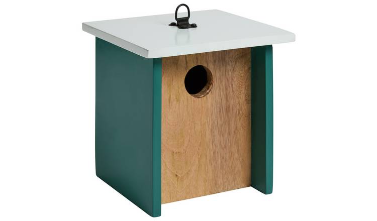 Home Mango Wood Bird House - Teal