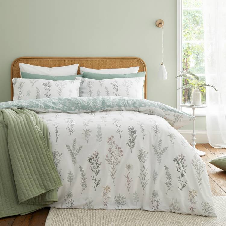 Bianca Cotton 200 TC Wild Flowers White Bedding Set - Double 0