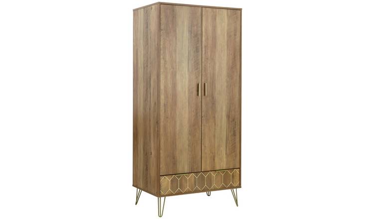 GFW Orleans 2 Door 1 Drawer Wardrobe - Oak