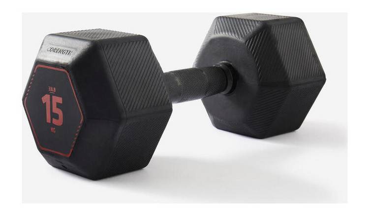 Decathlon HEX Dumbell - 1 x 15kg 