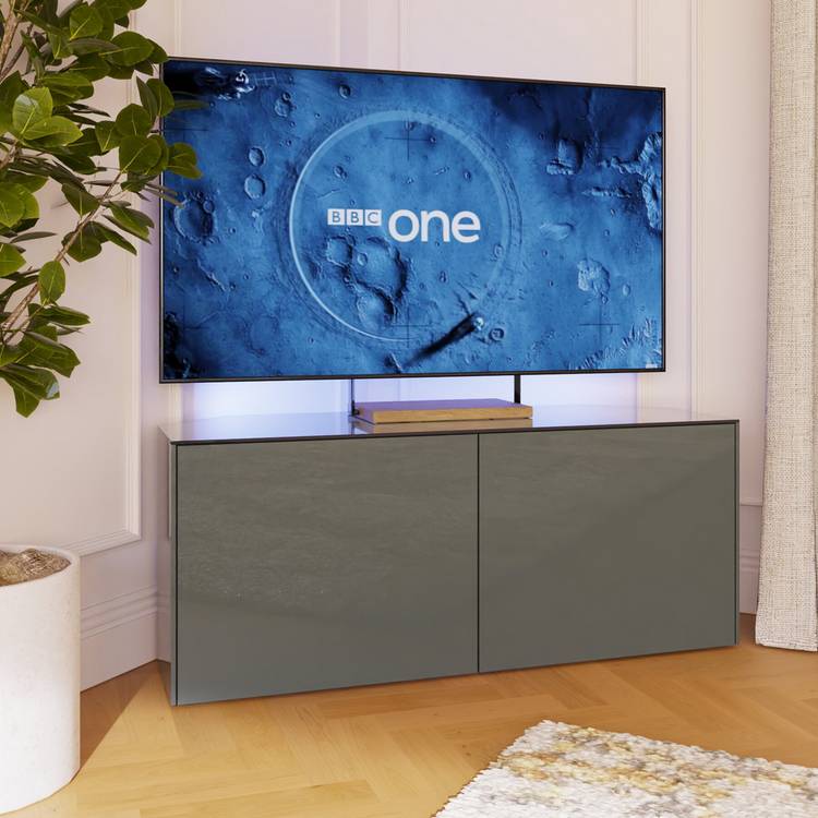 Frank Olsen Intel 2 Door Corner TV Unit - Grey 0
