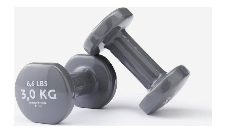 Decathlon PVC Dumbbells - 2 x 3kg