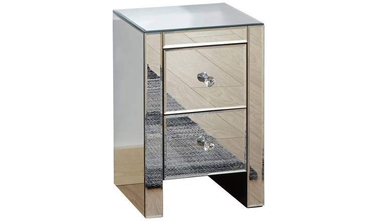 GFW 2 Drawer Bedside Table - Mirrored