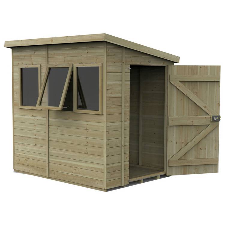 Forest Timberdale 3 Windows Pent Shed - 7 x 5ft 0