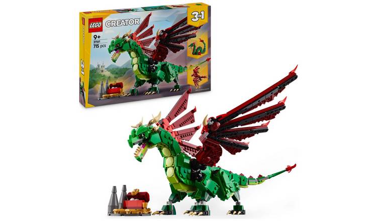 LEGO Creator 3in1 Medieval Dragon Figure, Creative Toy 31161