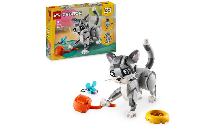 LEGO Creator 3in1 Playful Cat Figure, Toy Animal Set 31163