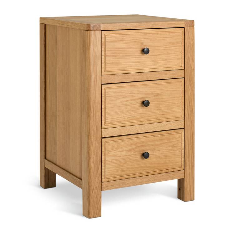 Habitat Finchley 3 Drawer Bedside Table - Oak 0