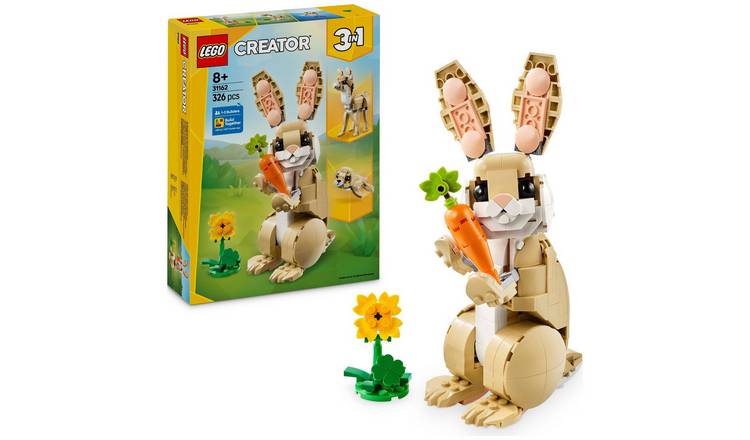 LEGO Creator 3in1 Cute Bunny Toy, Animal Figure Set 31162