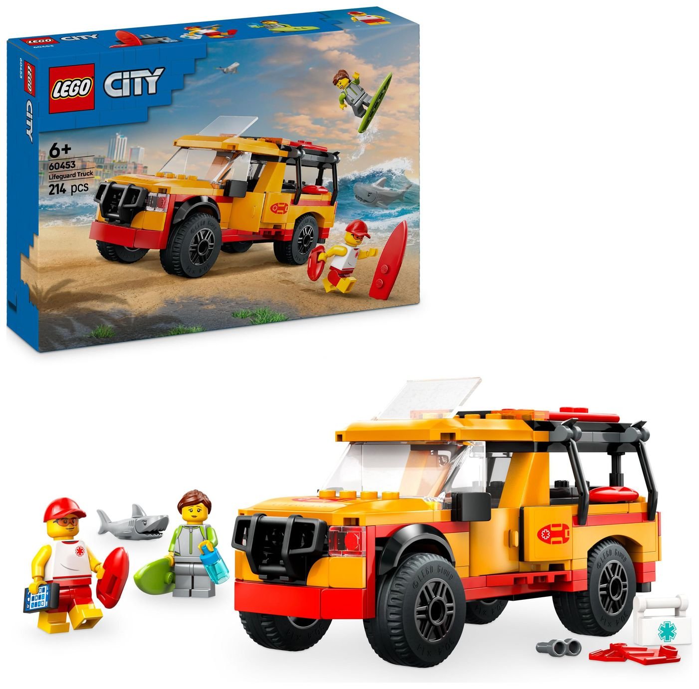 LEGO City Lifeguard Beach Rescue Truck & Shark Toys 60453